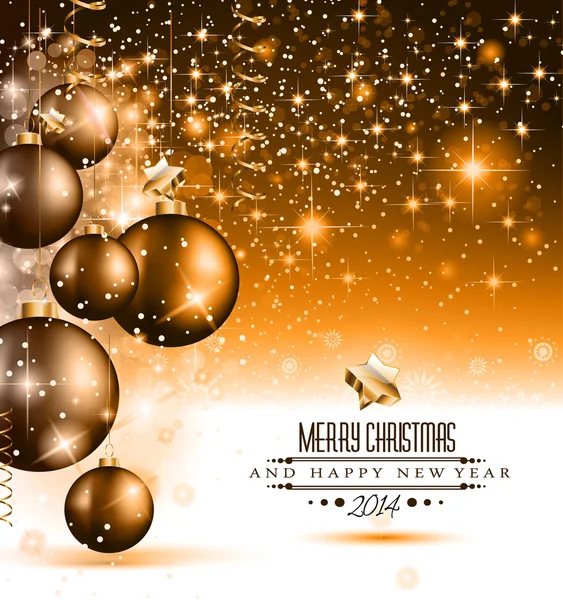 Fondo de oro de Navidad 2014 — Vector de stock