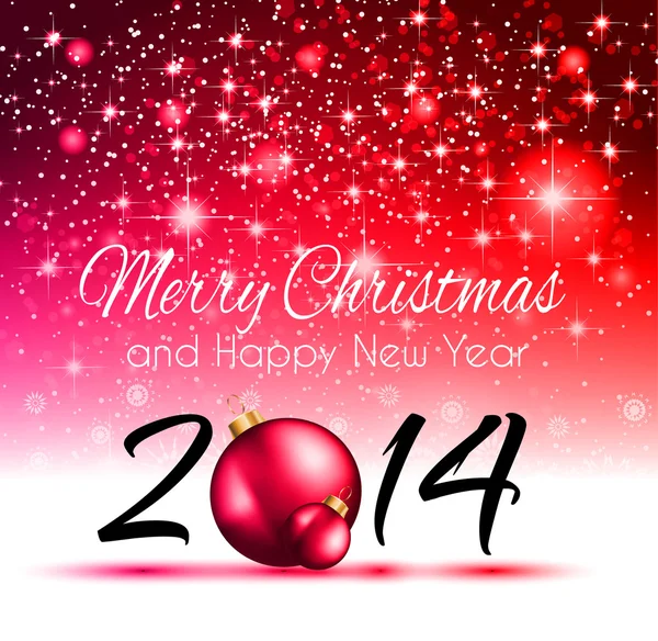 2014 Noël fond rouge — Image vectorielle