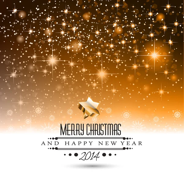 2014 Weihnachten Gold Hintergrund — Stockvektor
