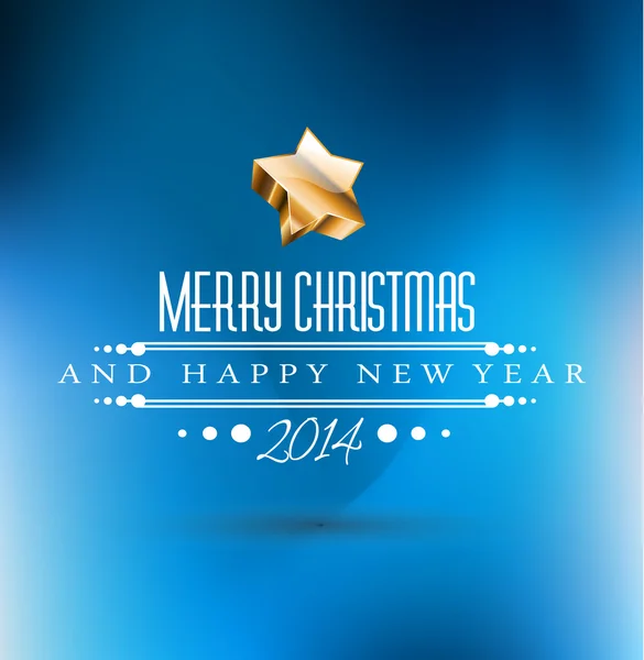 2014 Kerstmis blauwe achtergrond — Stockvector