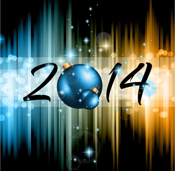 Новогодний яркий фон 2014 — стоковый вектор