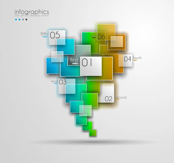 Modèle de conception infographique avec étiquettes en papier. — Image vectorielle