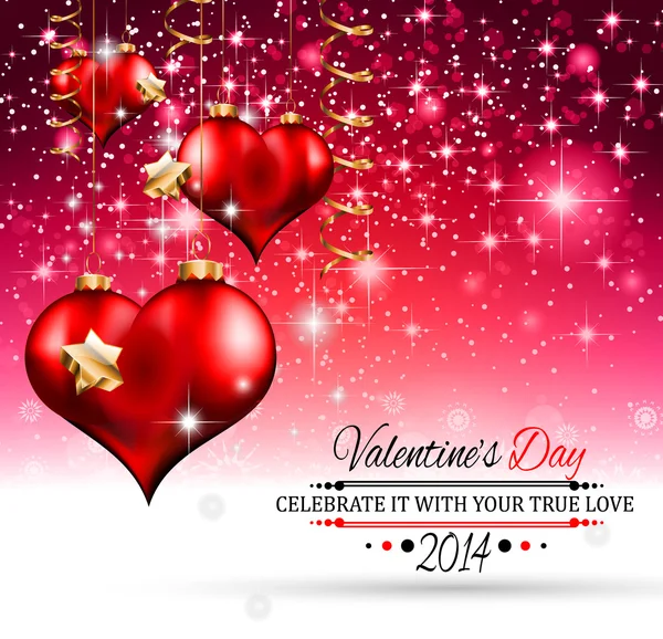 Valentine's Day template with stunning hearts — Stock Vector