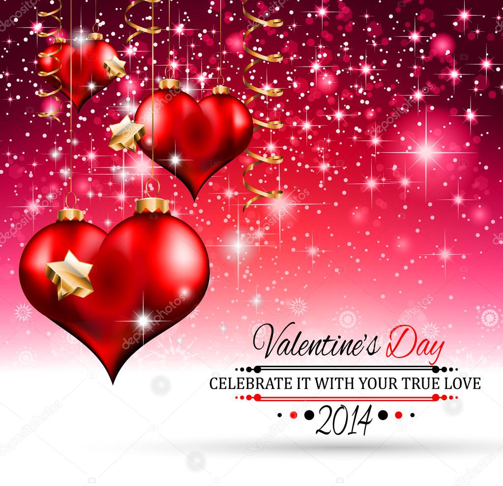 Valentine's Day template with stunning hearts