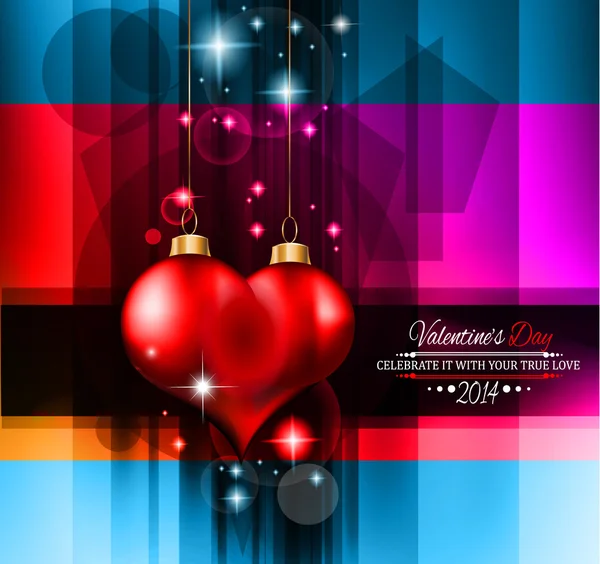 Valentine's Day template with stunning hearts — Stock Vector