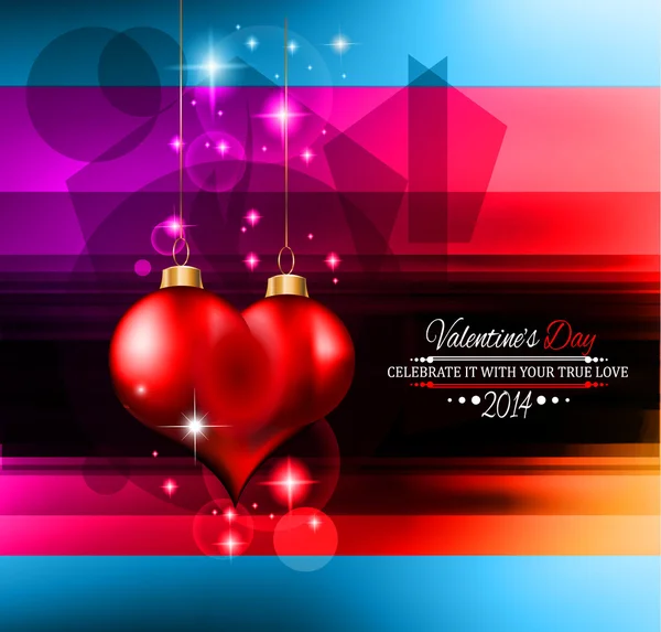 Valentine's Day template with stunning hearts — Stock Vector