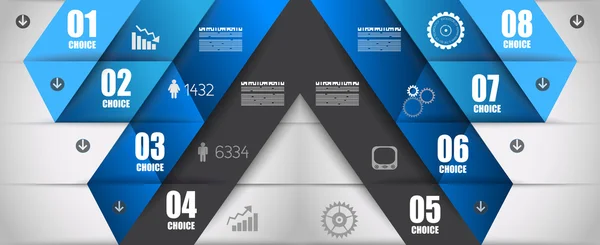 Modèle de conception infographique avec étiquettes en papier — Image vectorielle