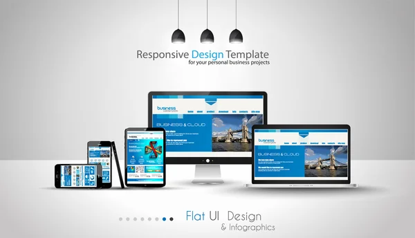 Mockup di dispositivi moderni fpr vostri progetti di business . — Vettoriale Stock