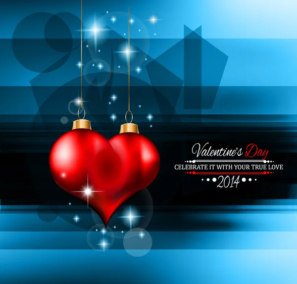 Шаблон Дня Святого Валентина с потрясающими сердцами — стоковый вектор