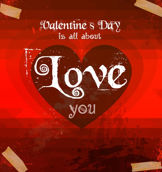 Valentin-napi üdvözlőlapsablonba lenyűgöző szívek — Stock Vector