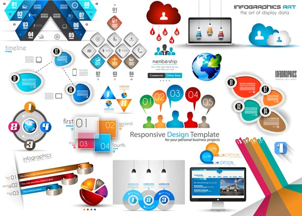 Modelo de infográficos e elementos — Vetor de Stock