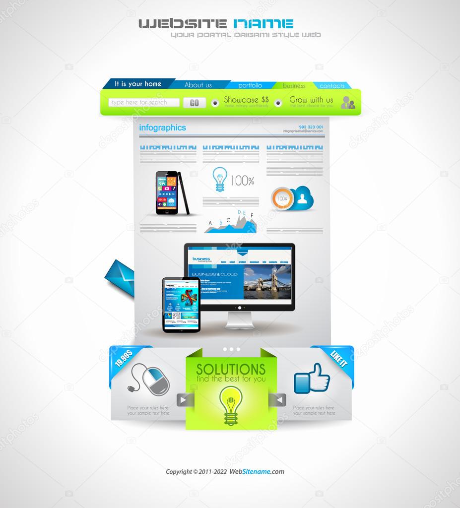 Website template for corporate business and cloud purposes
