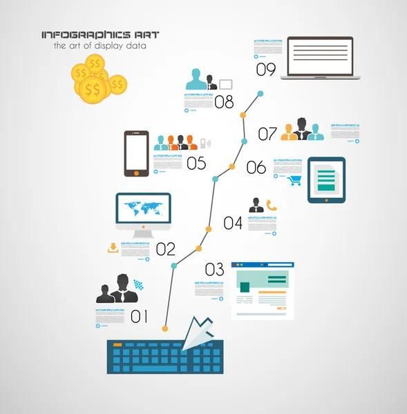 Éléments infographiques icônes de la technologie — Image vectorielle