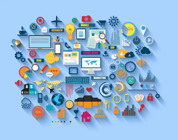 Diagramme, infographie et icônes d'interface utilisateur — Image vectorielle