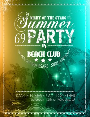Summer Party Flyer for Music Club events 