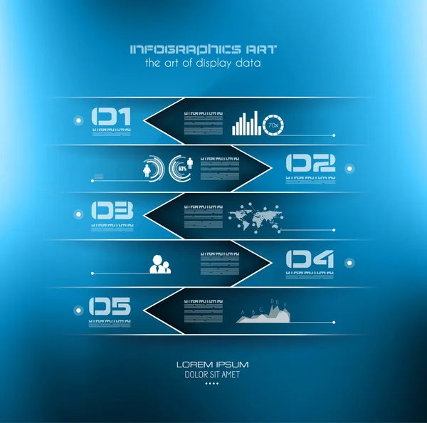 Plantilla de diseño de infografía borrosa — Vector de stock