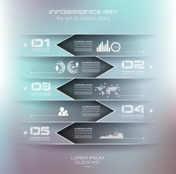 Modelo de design infográfico desfocado — Vetor de Stock