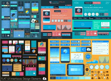 düz UI mega collection: simgeler: web ve teknoloji
