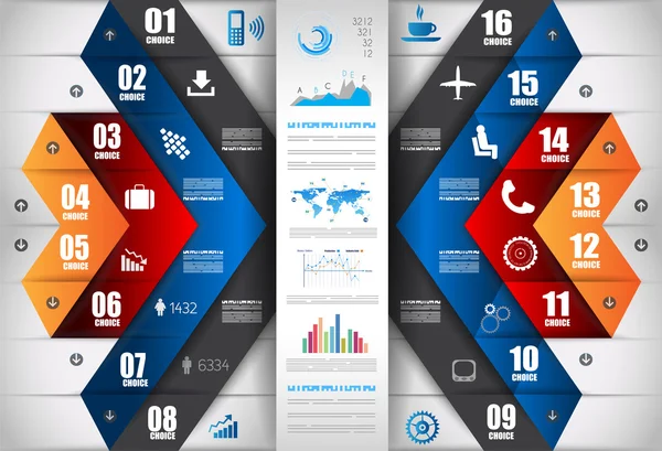 Infographic design sjabloon met papieren tags — Stockvector