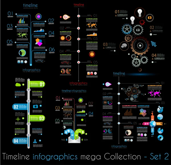 Zaman çizelgesi Infographic tasarım şablonları — Stok Vektör