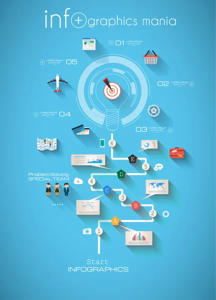 Infographic design template με ετικέτες χαρτιού. — Διανυσματικό Αρχείο