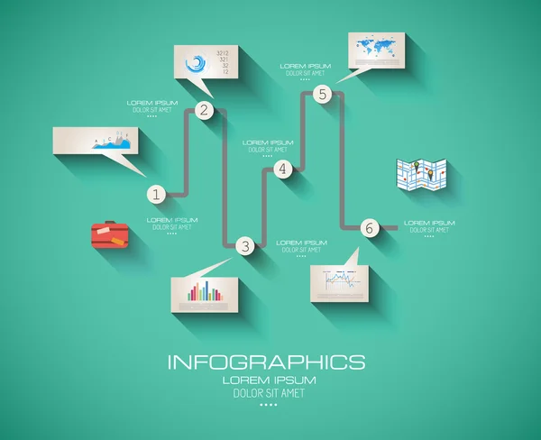 Düz UI stili ile modern Infographic şablonu — Stok Vektör