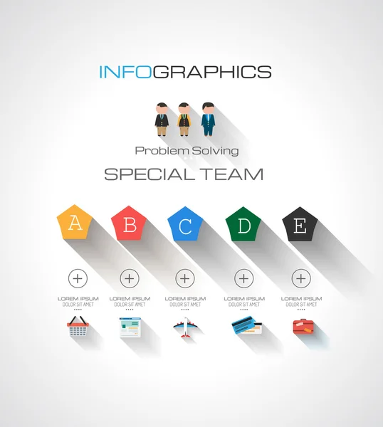 Moderne Infografik-Vorlage mit flachem UI-Stil — Stockvektor