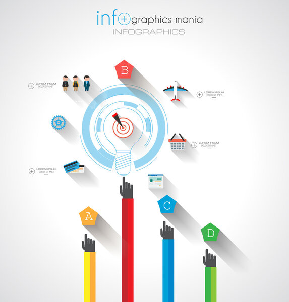 Инфографика концепции плоского интерфейса
