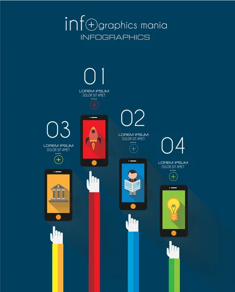 Konsep desain UI datar infografis - Stok Vektor