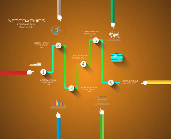 Infografías de conceptos de diseño de interfaz plana — Archivo Imágenes Vectoriales