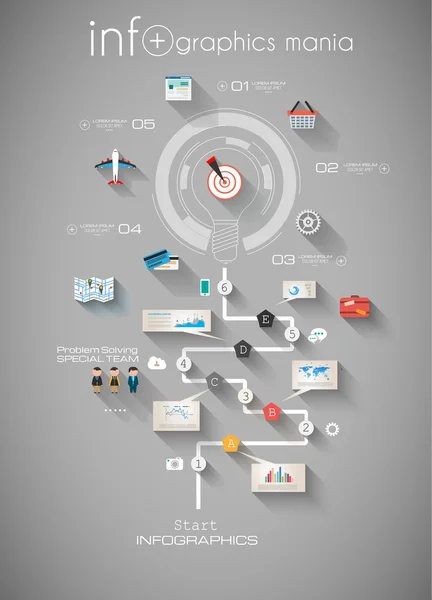 CONCEPTO DE LA LÍNEA INFOGRÁFICA — Archivo Imágenes Vectoriales