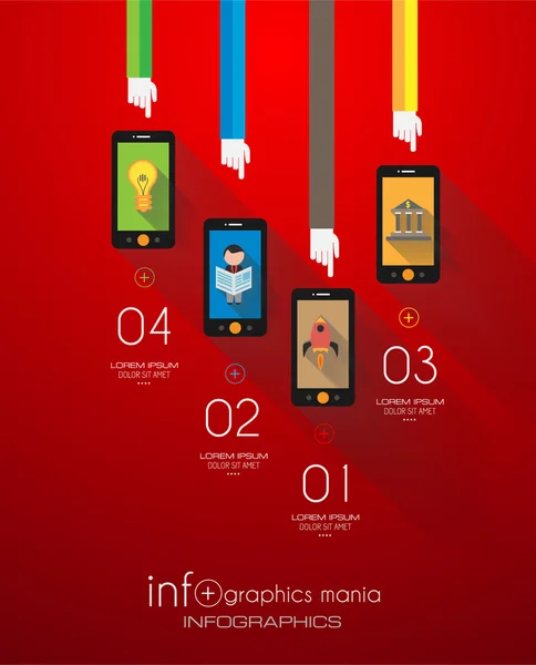 Konsep desain UI datar untuk infografis - Stok Vektor