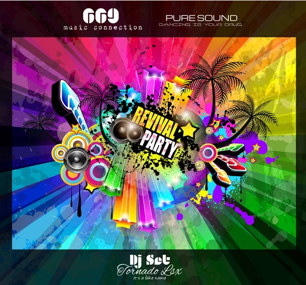 Party Club Flyer pour l "événement Musique — Image vectorielle