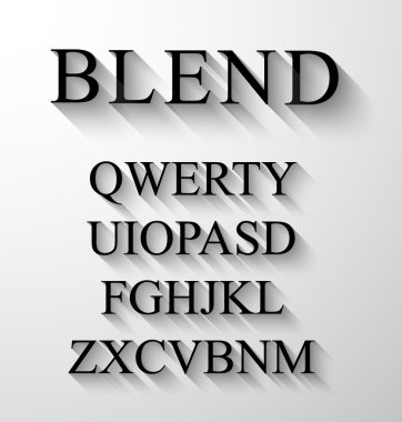 modern uzun gölge etkisi ile klasik alfabesi.