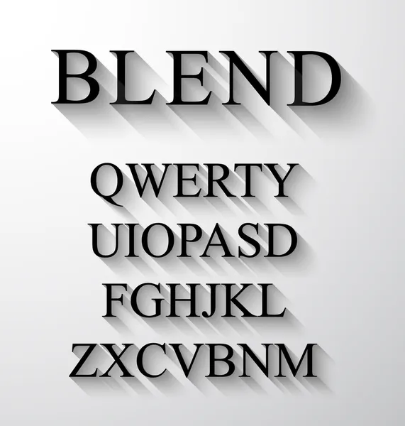 Классический алфавит с современным эффектом длинной тени . — стоковый вектор