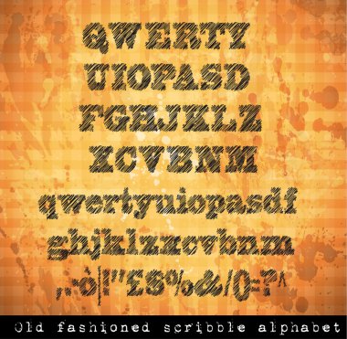 alfabe kalem eskiz etkisi ile karalamak.