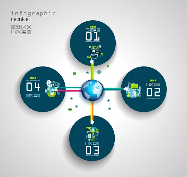आपल्या व्यवसाय प्रकल्पासाठी वापरण्यासाठी फ्लॅट शैली इन्फोग्राफिक यूआय चिन्ह — स्टॉक व्हेक्टर