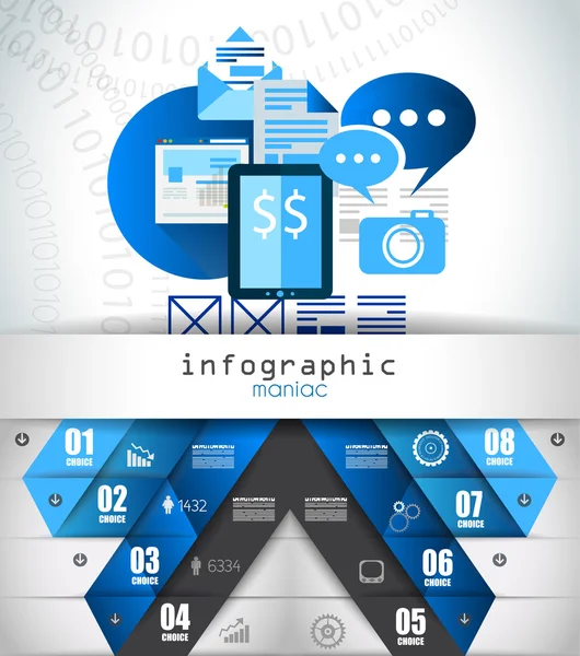 Flat Style Infographic UI Icons to use for your business project — Stock Vector