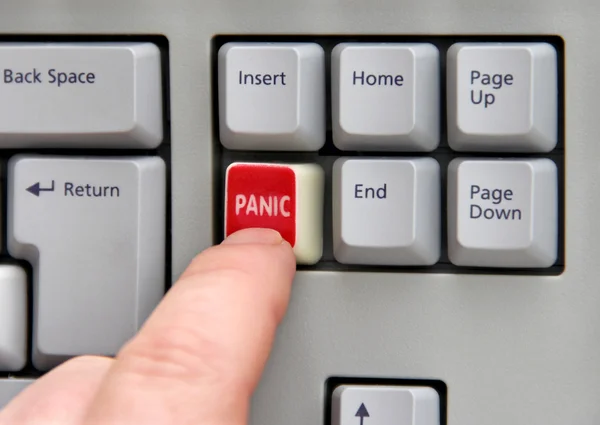 Premere il pulsante di panico — Foto Stock