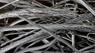 Kazan, Rusya - 02 Kasım 2021: Atık Alüminyum Kablo