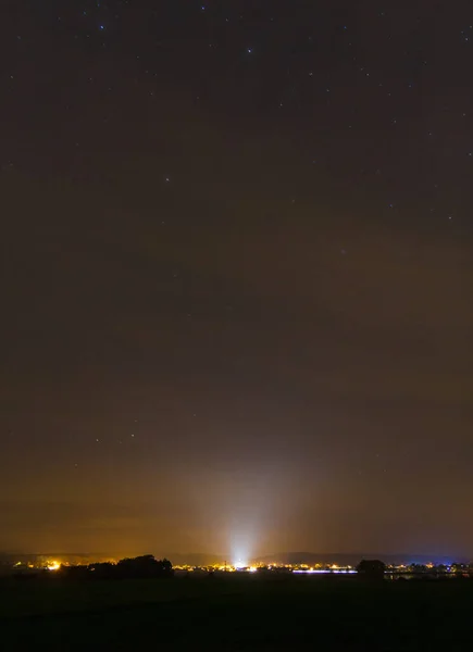 Pequeño Pueblo Dubne Noche Otoño Con Cielo Checo Paisaje —  Fotos de Stock