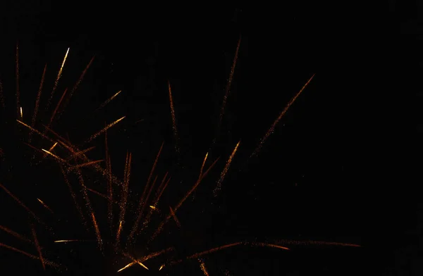 Новым Годом Фейерверки Ночью Городе Ческе Будеевице Блестящая Пиротехника Черном — стоковое фото