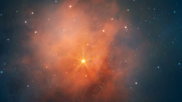 Space Background Flying Colorful Nebula Stars Field Digital Animation Rendering — Video Stock