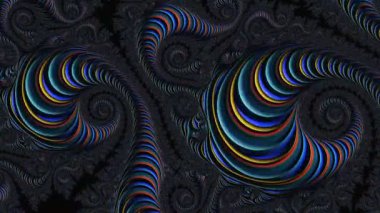 Soyut fraktal renkli gökkuşağı animasyon arka planı. Müzik, teknoloji, bilim konsepti için modern kaleydoskop arkaplanı