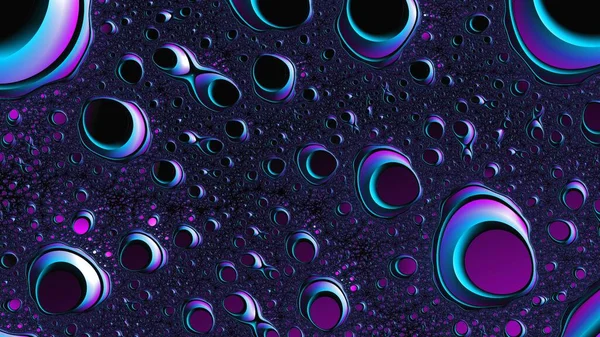 Violet Blue Abstract Bubble Modern Futuristic Fractal Background Rendering — Foto de Stock