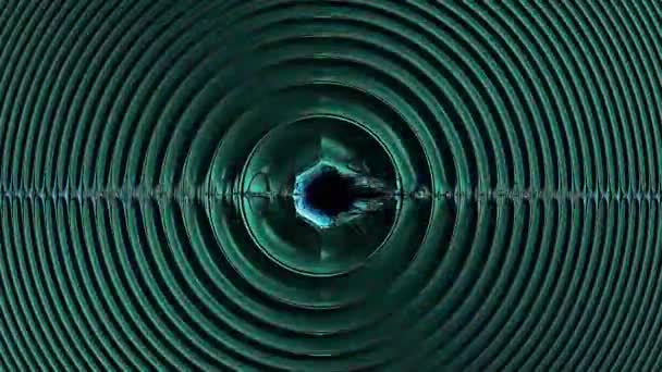 Abstract Circle Wave Fractal Blue Green Color Music Glowing Rainbow — Video