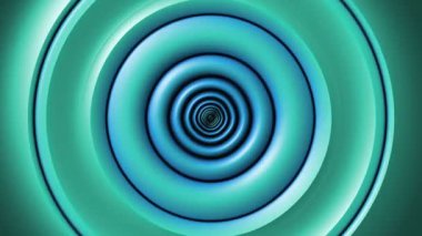 Flying through abstract technology modern futuristic fractal tunnel background in blue and greene color. 3D rendering