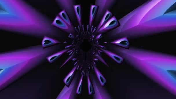Abstract Technology Modern Futuristic Fractal Background Blue Purple Color Rainbow — Video Stock