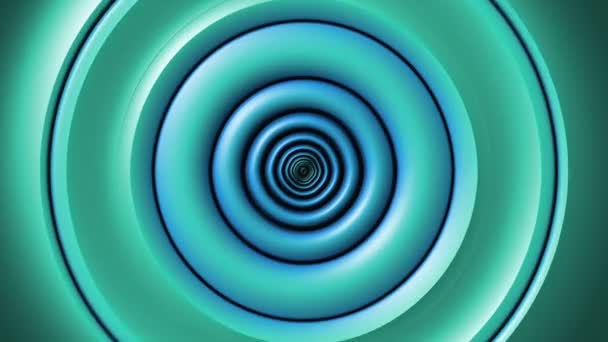 Flying Abstract Technology Modern Futuristic Fractal Tunnel Background Blue Greene — Stockvideo