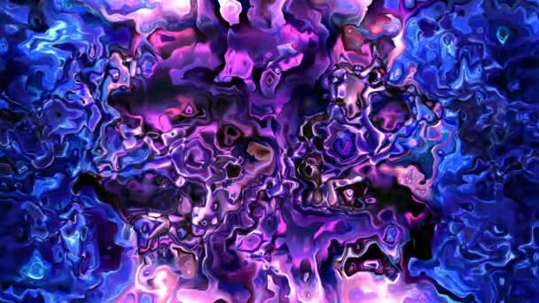 Abstrakte Blaue Und Violette Bunte Marmor Mischen Flüssige Farbtextur Moderne — Stockvideo